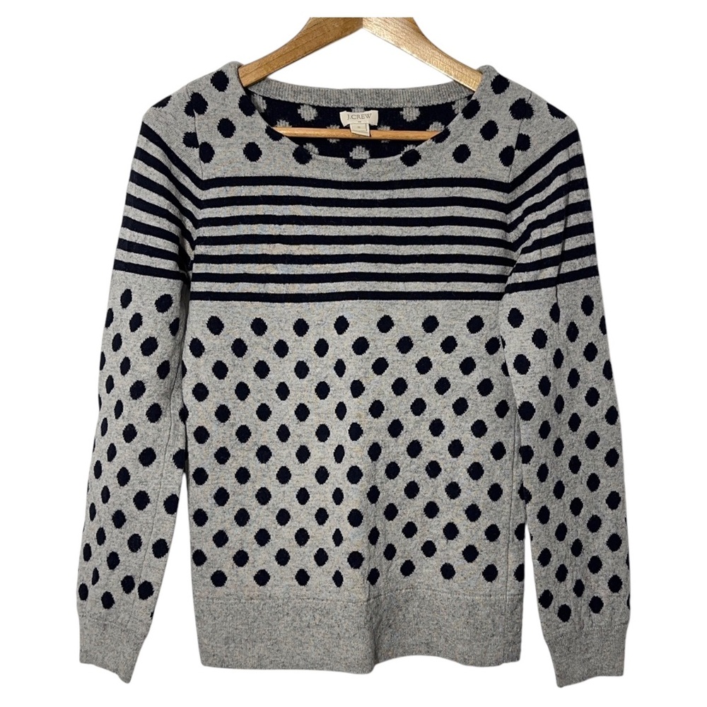 J Crew Merino Wool Blend Polka Dot & Stripe Sweater Womens S - Picture 4 of 4